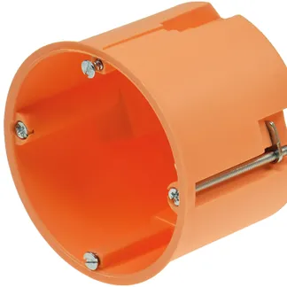 UP Hohlwanddose Ø 68 x 61mm inkl. Geräteschrauben, orange UP Hohlwanddose Ø 68 x 61mm inkl. Geräteschrauben, orange