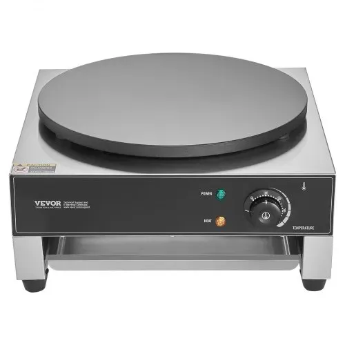 VEVOR elektrischer Crepemaker Crepe-Maschine 3000 W flache Crepe-Grillplatte 40 cm, antihaftbeschichteter fannkuchenherd aus Edelstahl, runder Cerealien-Pfannkuchenherd, Temperaturregelung – Bild 10