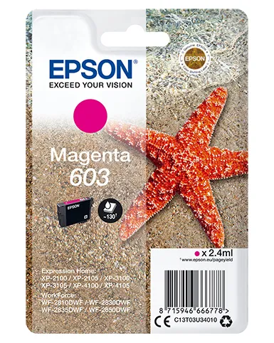 Epson Singlepack Magenta 603 Ink Epson Singlepack Magenta 603 Ink