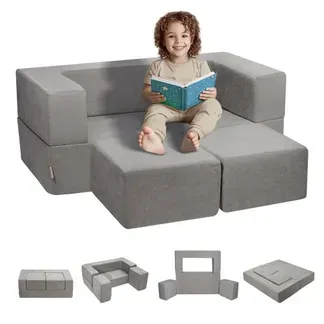 VEVOR Spielsofa Kindersofa aus Chenille-Stoff Bausteine 4-teilig, Kinderspielsofa mit abnehmbarem Bezug 90 kg belastbar, umwandelbares Kindersofa Spielzimmermöbel zum Schlafen Lesen Dunkelgrau VEVOR Spielsofa Kindersofa aus Chenille-Stoff Bausteine 4-teilig, Kinderspielsofa mit abnehmbarem Bezug 90 kg belastbar, umwandelbares Kindersofa Spielzimmermöbel zum Schlafen Lesen Dunkelgrau