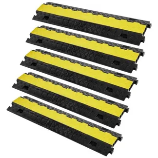 VEVOR 5er Set 2-Kanal-Kabelschutzrampe Kabelbrücke aus TPU & TPR Schlauchbrücke 91,8 x 25 x 4,3 cm Überfahrschutz 10000 kg (pro Achse) Tragfähigkeit Kabel Rampe Anti-Rutsch-Design Ideal für Parkplätze VEVOR 5er Set 2-Kanal-Kabelschutzrampe Kabelbrücke aus TPU & TPR Schlauchbrücke 91,8 x 25 x 4,3 cm Überfahrschutz 10000 kg (pro Achse) Tragfähigkeit Kabel Rampe Anti-Rutsch-Design Ideal für Parkplätze