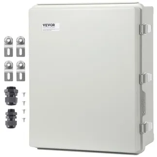 VEVOR Abzweigkasten 530 x 430 x 200 mm, Elektrogehäusekasten aus ABS-Kunststoff mit Scharnierdeckel, Edelstahlverschluss, IP67 staubdicht und wasserdicht für elektrische Projekte im Freien VEVOR Abzweigkasten 530 x 430 x 200 mm, Elektrogehäusekasten aus ABS-Kunststoff mit Scharnierdeckel, Edelstahlverschluss, IP67 staubdicht und wasserdicht für elektrische Projekte im Freien