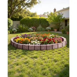 VEVOR Rasenkante in Steinoptik 4er-Set, 1190x100x155 mm, realistische Beeteinfassung, flexible Gartenbegrenzung in Ziegelgröße mit Verankerungsspitzen, Beetumrandung für Einfahrten, Gehwege, Braun VEVOR Rasenkante in Steinoptik 4er-Set, 1190x100x155 mm, realistische Beeteinfassung, flexible Gartenbegrenzung in Ziegelgröße mit Verankerungsspitzen, Beetumrandung für Einfahrten, Gehwege, Braun
