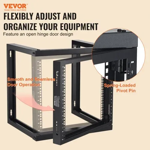 VEVOR 9U-Rack zur Wandmontage, 150 lbs/68,04 kg maximale Tragkraft, Server-Netzwerk-Rack mit offenem Rahmen und Käfigmutternschrauben, Karbonstahl 20,9 x 17,7 x 20,5 Zoll für 19 Zoll/482,6 mm AV- und Server-IT-Geräte, schwarz VEVOR 9U-Rack zur Wandmontage, 150 lbs/68,04 kg maximale Tragkraft, Server-Netzwerk-Rack mit offenem Rahmen und Käfigmutternschrauben, Karbonstahl 20,9 x 17,7 x 20,5 Zoll für 19 Zoll/482,6 mm AV- und Server-IT-Geräte, schwarz