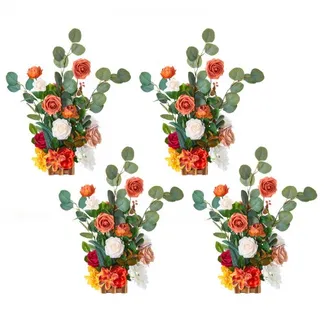 VEVOR Künstliche Blumenarrangements, 4 Stück, 450x250x250 mm Kunstblumendekorationen, orangefarbene Blumenmittelstücke für Hochzeiten, Zeremonien, Partys, Tisch-und Wohndekoration VEVOR Künstliche Blumenarrangements, 4 Stück, 450x250x250 mm Kunstblumendekorationen, orangefarbene Blumenmittelstücke für Hochzeiten, Zeremonien, Partys, Tisch-und Wohndekoration