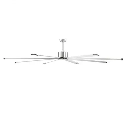 VEVOR 244 cm Deckenventilator ohne Beleuchtung, 6-Gang-Fernbedienung, 8 Flügel aus Alu, Gleichstrommotor, Ventilator für Schlafzimmer, Wohnzimmer, Terrasse, Innen-/Außenbereich, gebürstetes Nickel – Bild 9