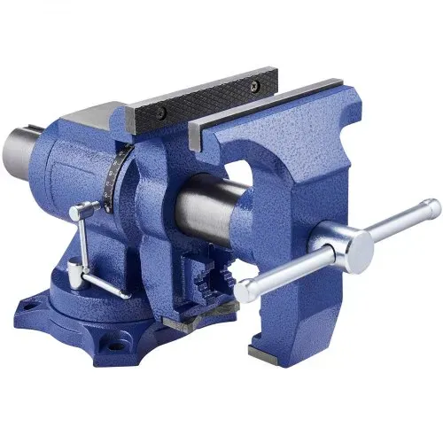 VEVOR Hochleistungs-Schraubstock, 165 mm Backenbreite, 125 mm max. Backenöffnung, Mehrzweck-Schraubstock aus Sphäroguss mit Amboss, 360° schwenkbarer Basiskopf, 75 mm Ausladung, 24,98 kN Klemmkraft – Bild 9