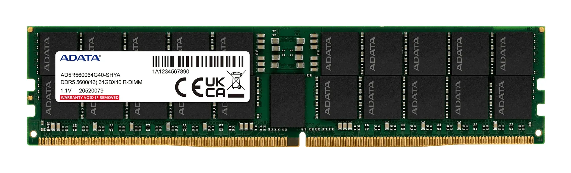 ADATA AD5R560032G20-SHYA Speichermodul 32 GB 1 x 32 GB DDR5 5600 MT/s 288-pin DIMM ECC ADATA AD5R560032G20-SHYA Speichermodul 32 GB 1 x 32 GB DDR5 5600 MT/s 288-pin DIMM ECC