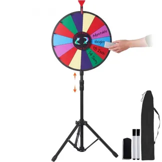 VEVOR 46 cm Glücksrad Spielzeug Farbe Rad Spiele für Lotteriespiele Wortspiele,Glücksrad zum Drehen Acrylplatte mit PVC-Schaum,54 x 54 x 11 cm Preisrad Lucky Wheel mit Stativ VEVOR 46 cm Glücksrad Spielzeug Farbe Rad Spiele für Lotteriespiele Wortspiele,Glücksrad zum Drehen Acrylplatte mit PVC-Schaum,54 x 54 x 11 cm Preisrad Lucky Wheel mit Stativ