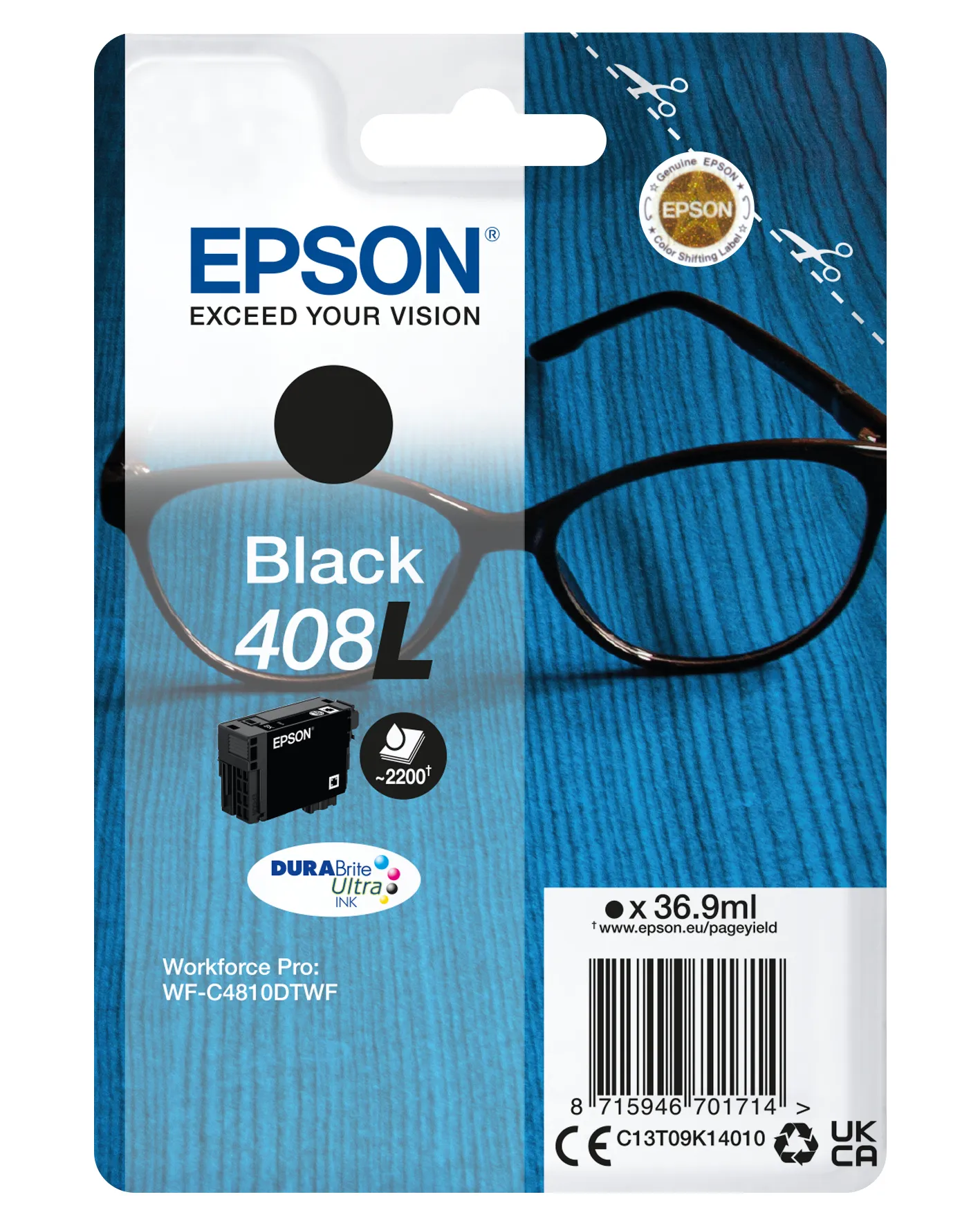 Epson Singlepack Black 408L DURABrite Ultra Ink Epson Singlepack Black 408L DURABrite Ultra Ink