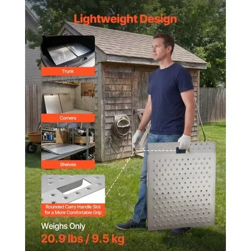 VEVOR 2x Schwellenrampe 750x617mm, 340,2kg Belastbare Rollstuhlrampe für Max. 165mm Höhe, Rutschfeste Auffahrschiene aus Alu, Stabile Auffahrrampe für Rollstuhl Scooter Türschwelle Bordsteine Treppen – Bild 3
