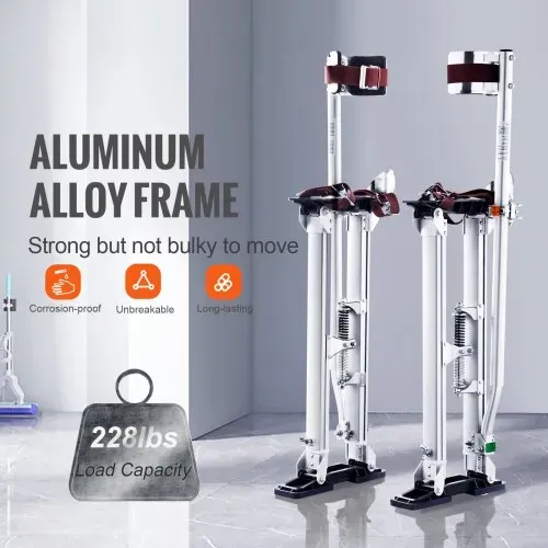 VEVOR Arbeitsstelzen Trockenbau 61–101,6cm Höhenverstellbar Aluminiumstelzen Deckenbau 103kg Tragfähigkeit Malerstelzen 27-29cm Fußgröße Für Malerarbeiten Heimdekoration Baumschnitt Elektroarbeiten – Bild 3