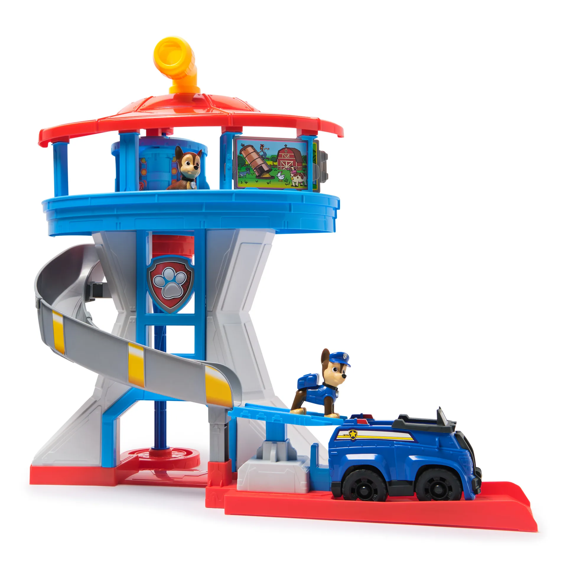 PAW Patrol - Lookout Tower, über 50 cm hoch, Hauptquartier Spielset mit 1 Basis Polizei-Fahrzeug, 2 Chase Figuren und Zubehör – Bild 4