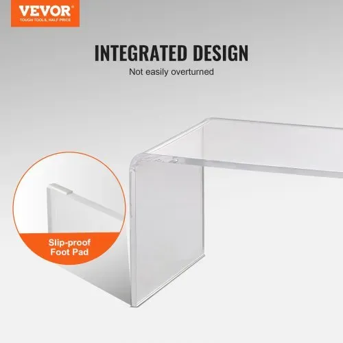 VEVOR Beistelltisch 813 x 401 x 414 mm, U-förmiger Acryltisch Beistelltisch, Transparenter Couchtisch für Getränke, Essen, Snacks, Verwendet im Wohnzimmer, Schlafzimmer, Arbeitszimmer usw. – Bild 4