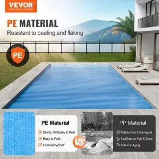 VEVOR Solar-Poolabdeckung, 9,75 x 4,87 m rechteckige Solardecke für Pools, Solarabdeckung für oberirdische Schwimmbecken, 16 mil Solarabdeckungen blau VEVOR Solar-Poolabdeckung, 9,75 x 4,87 m rechteckige Solardecke für Pools, Solarabdeckung für oberirdische Schwimmbecken, 16 mil Solarabdeckungen blau