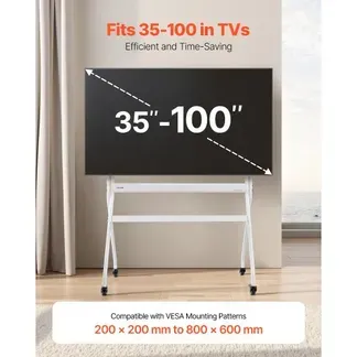 VEVOR TV-Ständer rollbarer TV-Wagen für 889–2540 mm Fernseher Fernsehständer TV Standfuß bis zu 90 kg, TV Bodenständer mit Regal (Max. VESA 800 x 600 mm) für Wohnzimmer Schlafzimmer Büro VEVOR TV-Ständer rollbarer TV-Wagen für 889–2540 mm Fernseher Fernsehständer TV Standfuß bis zu 90 kg, TV Bodenständer mit Regal (Max. VESA 800 x 600 mm) für Wohnzimmer Schlafzimmer Büro