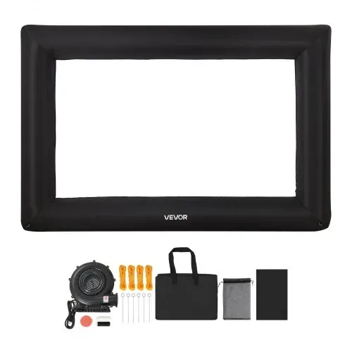 VEVOR aufblasbare Filmleinwand Projektion Beamer Leinwand aus 600D, Projektionsleinwand mit tragbarer Aufbewahrungstasche, 16:9, Filmprojektion für Heimkino Mottoparty Poolspaß (409 x 160 x 272 cm) – Bild 8