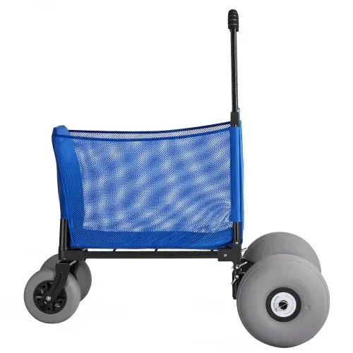 VEVOR Bollerwagen mit Ballonreifen (12 Zoll), Faltbarer Strandwagen mit 4-stufig Einstellbarem Schaumstoffgriff und Pumpe, Handwagen (75 kg Belastbar), Strandkarre Ideal für Camping, Angeln und Garten – Bild 10