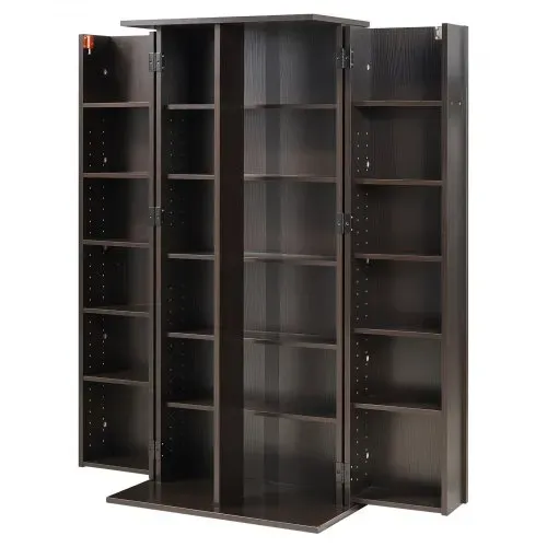 VEVOR DVD-Schrank mit 24 Fächern, Medienaufbewahrungsschrank Standschrank 610 x 368 x 1270 mm, Platzsparendes CD-Schrank für CDs DVDs Bücher Spiele-Discs, Wohnzimmer Homeoffice Aufnahmestudio, Schwarz – Bild 8