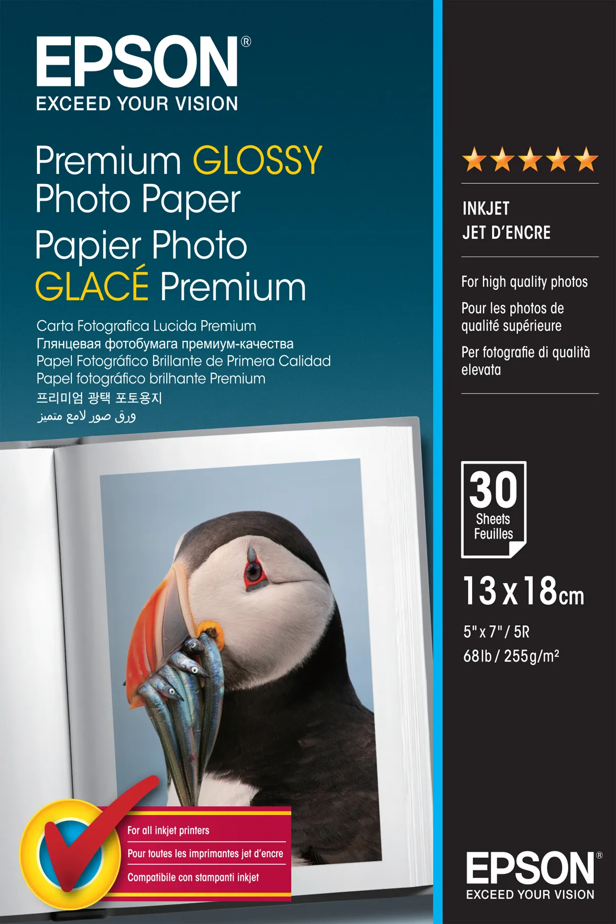 Epson Premium Glossy Photo Paper – 13x18cm – 30 Blätter Epson Premium Glossy Photo Paper – 13x18cm – 30 Blätter