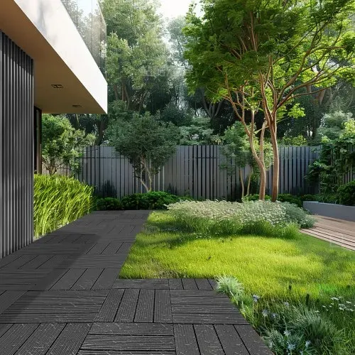 VEVOR Terrassenfliesen, 54er-Set, Balkonfliesen 295 x 295 mm, Klickfliesen, wasserdichter Kunststoff-Bodenbelag für den Außenbereich, Terrassenbodenbelag für Veranda, Pool, Balkon, Hinterhof, Dunkelgrau – Bild 7