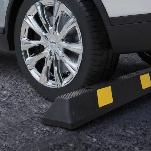 VEVOR Parkstopper Radstopper 2 Stk. 184 x 16 x 11 cm Einparkhilfe Parkbegrenzung mit Reflektorstreifen, Parkplatzsperre aus Gummi für Autos Lieferwagen Lkw, Radführungsblock, Parkplatzbegrenzung – Bild 7