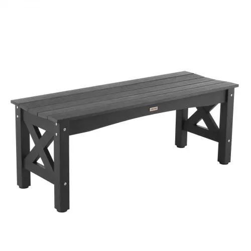 VEVOR Gartenbank Gartenmöbel Bänke 113 cm 272 kg Tragkraft, wetterfeste Verandabank mit verstellbaren Fußpolstern & dickem Bein, Terrassenbank aus Kunststoff für Garten Park Hof Veranda, Schwarz – Bild 10