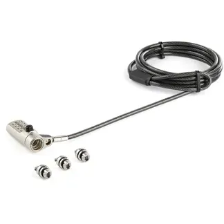 StarTech.com 3-in-1-Universal Laptopschloss mit 2m Kabel – 4-stelliges Kombination Sicherheitskabelschloss – Kompatibel mit K-Steckplatz, Nano- und Keilsteckplatz – Diebstahlsicheres Stahlkabel StarTech.com 3-in-1-Universal Laptopschloss mit 2m Kabel – 4-stelliges Kombination Sicherheitskabelschloss – Kompatibel mit K-Steckplatz, Nano- und Keilsteckplatz – Diebstahlsicheres Stahlkabel