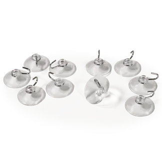 Saugnapf McPower, Ø40mm mit Metallhaken, max. 1kg, transparent, 10er-Pack Saugnapf McPower, Ø40mm mit Metallhaken, max. 1kg, transparent, 10er-Pack