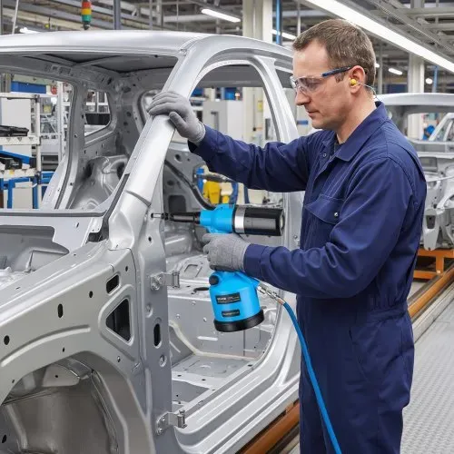 VEVOR Druckluft Nietmutternzange Set mit 6 SAE- & 7 Metrischen Kopfstück, Pneumatische Blindnietzange Set für Automobil Industrie Heimwerkerprojekte, 2,5t Zugkraft, Max. 3000 U/min, Mit Tragkiste – Bild 7