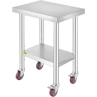VEVOR Edelstahltisch Arbeitstisch 609,6 x 457,2 x 863,6 mm Edelstahl Catering Arbeitstisch 100kg für Belastbarkeit Lebensmittel Zubereitungstisch Gewerblicher Arbeitstisch VEVOR Edelstahltisch Arbeitstisch 609,6 x 457,2 x 863,6 mm Edelstahl Catering Arbeitstisch 100kg für Belastbarkeit Lebensmittel Zubereitungstisch Gewerblicher Arbeitstisch
