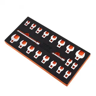 VEVOR Crowfoot-Schlüsselsatz, 9,525 mm Antrieb, 20-teiliger Crowsfoot-Schlüsselsatz mit 2 Verlängerungsstangen und EVA-Werkzeug-Organizer, SAE 3/8-2.22cm und metrisch 10-22mm, 40CR-Material VEVOR Crowfoot-Schlüsselsatz, 9,525 mm Antrieb, 20-teiliger Crowsfoot-Schlüsselsatz mit 2 Verlängerungsstangen und EVA-Werkzeug-Organizer, SAE 3/8-2.22cm und metrisch 10-22mm, 40CR-Material