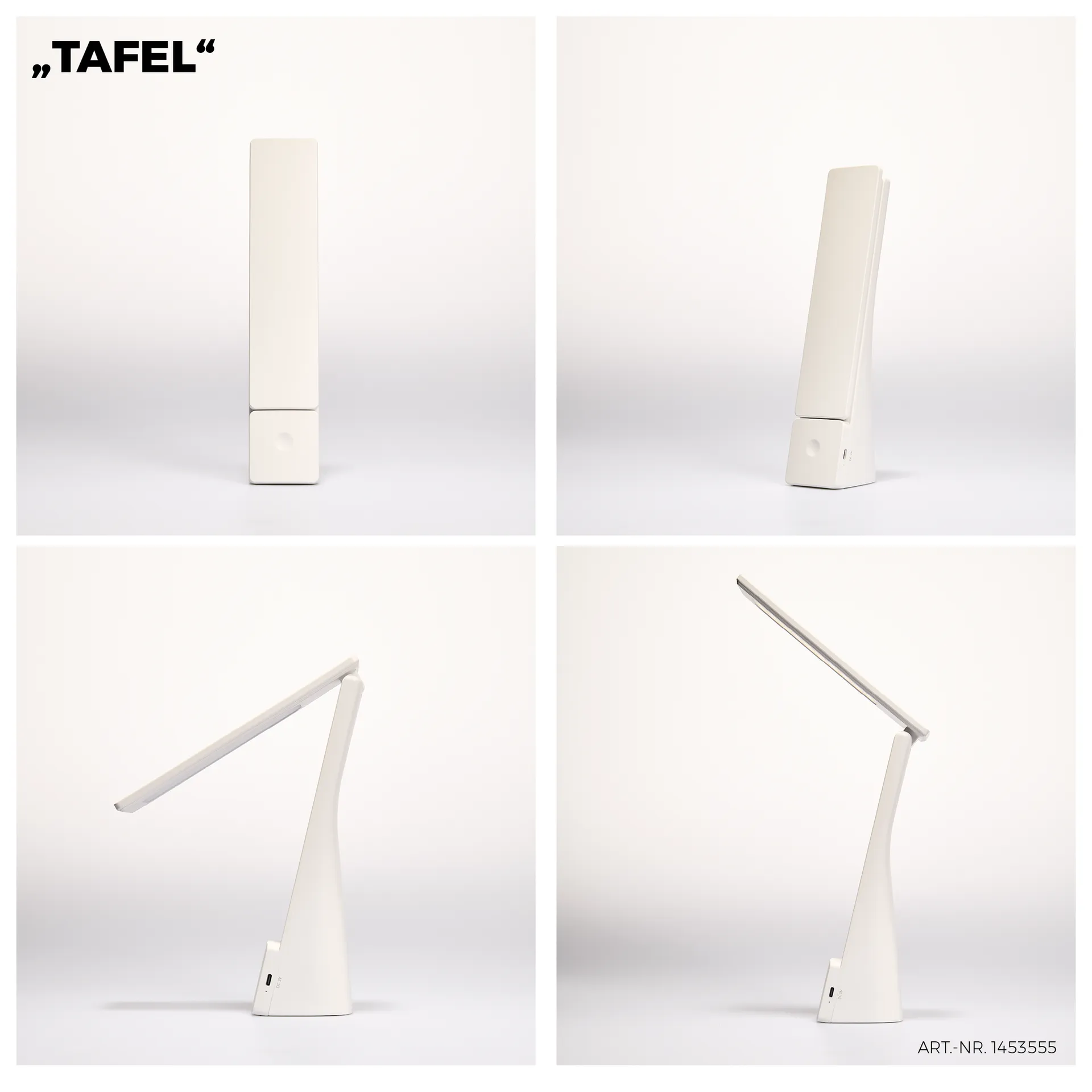 LED-Schreibtischleuchte EINLICHT ''Tafel'' 5W, dimmbar, USB-C, Akku, schwenkbar – Bild 3