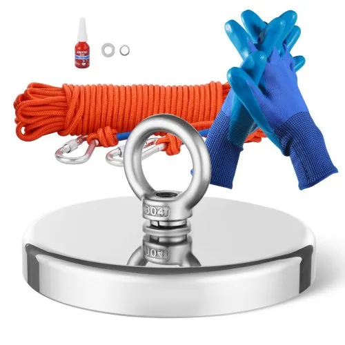 VEVOR Magnet-Angelset Magnet Angel Kit (Orange) 590 kg einseitige Zugkraft, Seltenerd-Neodym-Magnet-Angelset inkl. Enterhaken Hochleistungsseil Handschuhe (Blau) Ringschraube Kleber VEVOR Magnet-Angelset Magnet Angel Kit (Orange) 590 kg einseitige Zugkraft, Seltenerd-Neodym-Magnet-Angelset inkl. Enterhaken Hochleistungsseil Handschuhe (Blau) Ringschraube Kleber