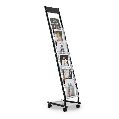 VEVOR Prospektständer Zeitschriftenständer mit 6 Fächern, rollbarer Literaturständer Kataloghalter Schrägsteller, Buchständer Bodenaufsteller aus Metall für Messen, Büroshows, Ausstellung VEVOR Prospektständer Zeitschriftenständer mit 6 Fächern, rollbarer Literaturständer Kataloghalter Schrägsteller, Buchständer Bodenaufsteller aus Metall für Messen, Büroshows, Ausstellung