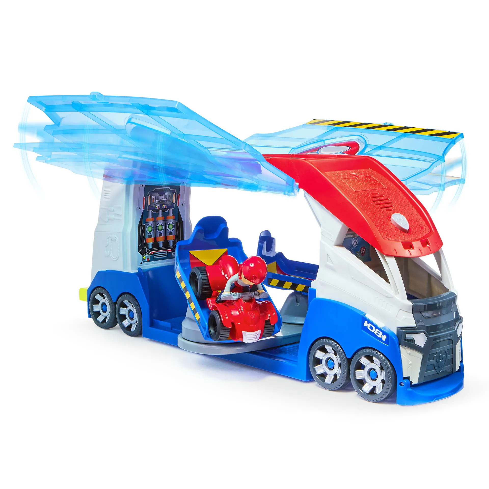 PAW Patrol - Launch'n Rescue Patroller, Teamfahrzeug 55,8 cm, mit Ryder-Figur und Quad-Basisfahrzeug, Doppel-Startkatapult und Geräuscheffekte, Platz für 6 Fahrzeuge, ab 3 Jahren – Bild 3