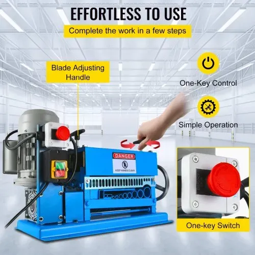 VEVOR Kabelabisoliermaschine Elektrisch 220 V Mehrfach-Abisolierzange 0,37 kw 1,5-38 mm Abisoliermaschine mit Schnittgeschwindigkeit Mehrloch-Abisolierzange – Bild 5