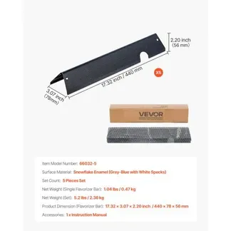 VEVOR 5 Flavorizer Bars Aromaschienen Flammenverteiler (porzellanemaillierter Stahl) für Weber Genesis ll 310 315 335 340, E/S 325s, ES/SX 325s, E/S 335, EX/SX/EPX-335 Grills, Schwarz VEVOR 5 Flavorizer Bars Aromaschienen Flammenverteiler (porzellanemaillierter Stahl) für Weber Genesis ll 310 315 335 340, E/S 325s, ES/SX 325s, E/S 335, EX/SX/EPX-335 Grills, Schwarz