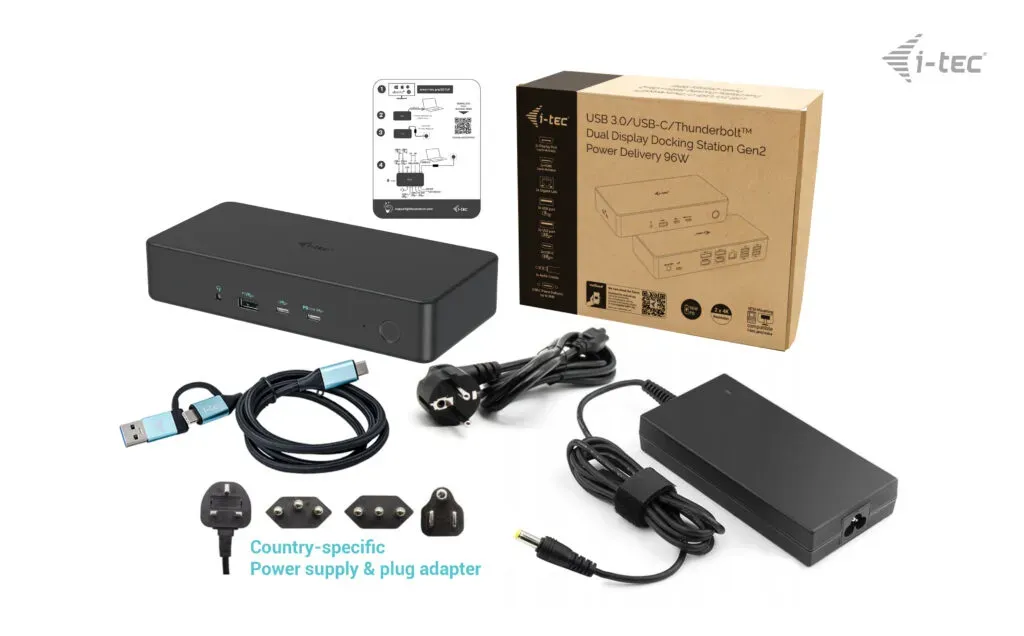 i-tec USB 3.0 / USB-C / Thunderbolt 3 Professional Dual 4K Display Docking Station Generation 2 + Power Delivery 100W – Bild 4