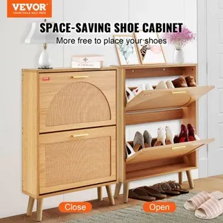 VEVOR Schuhschrank Schmal, Schuhregal Holzfarbe, 600 x 168 x 877 mm Schuhkipper mit 2 Klappen + oberem Staufach, Schuhkommode 36,28 kg Tragfähigkeit, Aufbewahrungsschrank Schuh Massivholz für Flur VEVOR Schuhschrank Schmal, Schuhregal Holzfarbe, 600 x 168 x 877 mm Schuhkipper mit 2 Klappen + oberem Staufach, Schuhkommode 36,28 kg Tragfähigkeit, Aufbewahrungsschrank Schuh Massivholz für Flur