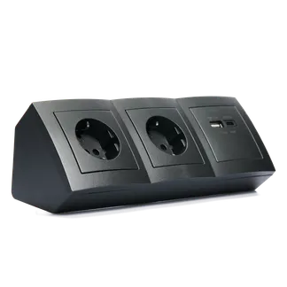 Steckdosenblock McPower “Flair“ anthrazit, 2-fach Schutzkontakt, 2x USB A+C Steckdosenblock McPower “Flair“ anthrazit, 2-fach Schutzkontakt, 2x USB A+C