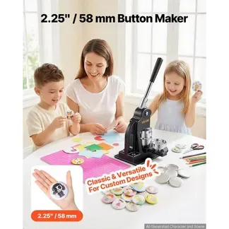 VEVOR Buttonmaschine 58 mm Badgemaker 500-tlg. Button-Zubehör Schwarz, mit Kreisschneider Zauberbuch Sechskantschlüsseln für DIY-Anstecker Pins Kühlschrankmagnete & Schlüsselanhänger VEVOR Buttonmaschine 58 mm Badgemaker 500-tlg. Button-Zubehör Schwarz, mit Kreisschneider Zauberbuch Sechskantschlüsseln für DIY-Anstecker Pins Kühlschrankmagnete & Schlüsselanhänger