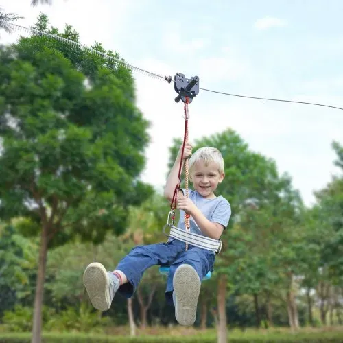 VEVOR Zipline Seilrutsche 24,38 m Seilbahn, Zip Line Kit bis 150 kg, Backyard Zip Line Kit mit Verbessertem Federbremssystem, Seilbahn für Garten Außenbereich (Nur für Teenager. Nicht für Erwachsene.) – Bild 7
