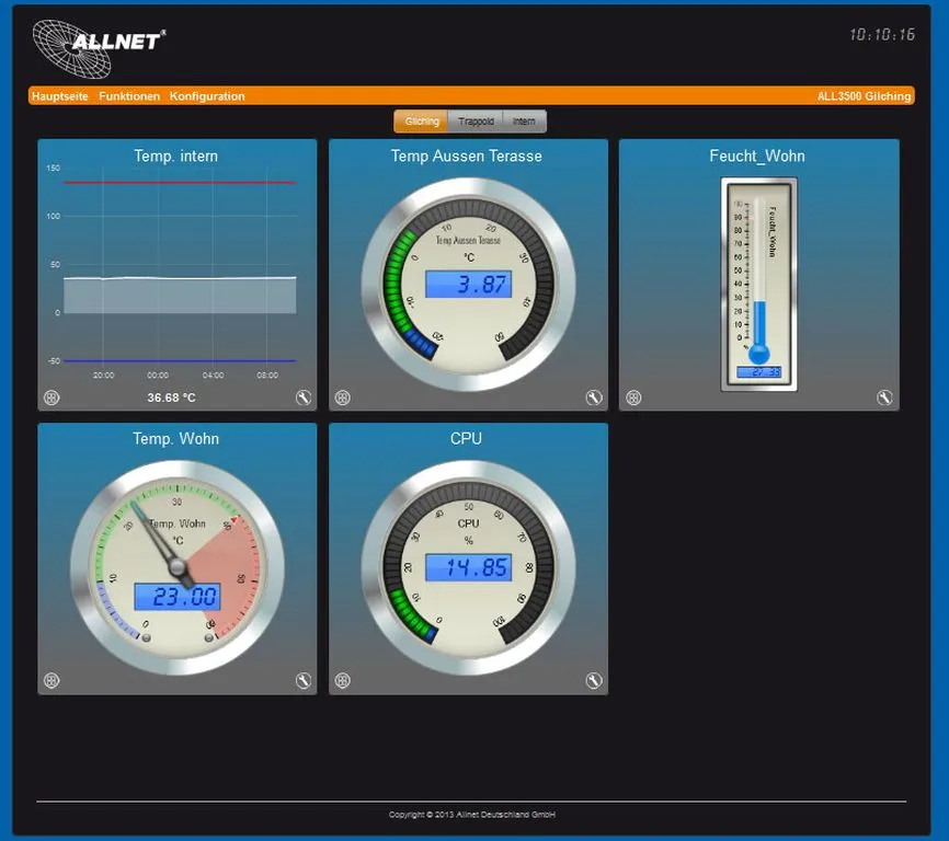 ALLNET MSR Zentrale "ALL3500v2" inkl. 4 Sensor Ports & WLAN für IP Gebäude Automation – Bild 3