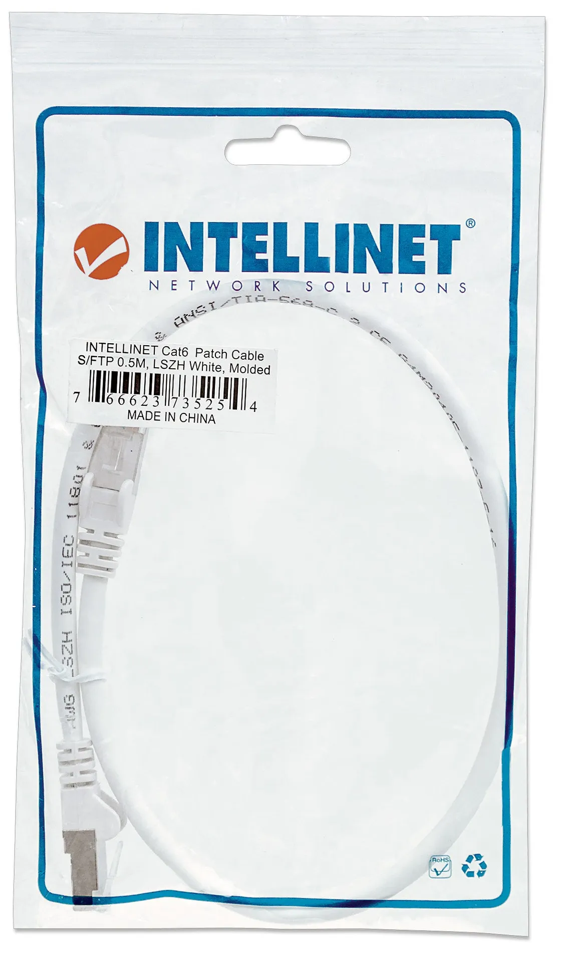 Intellinet Netzwerkkabel, Cat6, S/FTP, LS0H, RJ45-Stecker/RJ45-Stecker, 0,5 m, weiß – Bild 5