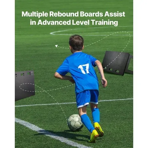 VEVOR Fußball Rebound Board, Tragbares Bounce Board 100 x 40 cm, HDPE Rebounder Wand Rebound Equipment, Kinder & Jugendliche, Trainingsboard, Rebounder Kicker für Fußballtraining, Schwarz – Bild 5