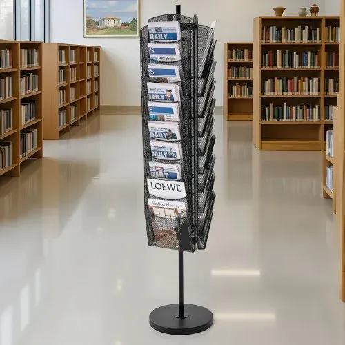 VEVOR drehbarer Prospektständer Zeitschriftenständer mit 30 Fächern, Literaturständer Kataloghalter aus Metall, Buchständer Bodenaufsteller Zeitungskataloghalter für Büroshows, Ausstellung – Bild 7