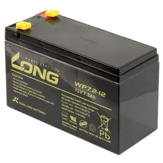 Bleiakku KUNG LONG “WP7,2-12“ 12V/7,2Ah, VdS, 151x65x102mm, 2,67kg Bleiakku KUNG LONG “WP7,2-12“ 12V/7,2Ah, VdS, 151x65x102mm, 2,67kg