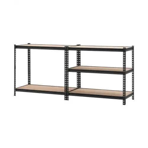 VEVOR Schwerlastregal 1025x517x1813mm, 1134kg Belastbares Lagerregal mit Stahlgestell 5 Verstellbaren MDF-Platten, Teilbares Steckregal als Werkbank, Flexibles Metallregal für Keller Garage Werkstatt – Bild 9