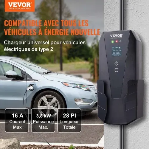 VEVOR Tragbares EV-Ladegerät mit LCD-Display 3,68 kW Ladegerät für Elektrofahrzeuge EV-Ladekabel Typ 2(IEC62196) CEE 7/7 Stecker 16A 1-Phasig EV-Ladestation 8,6m Kabellänge IP66 Wasserdicht Wallbox VEVOR Tragbares EV-Ladegerät mit LCD-Display 3,68 kW Ladegerät für Elektrofahrzeuge EV-Ladekabel Typ 2(IEC62196) CEE 7/7 Stecker 16A 1-Phasig EV-Ladestation 8,6m Kabellänge IP66 Wasserdicht Wallbox